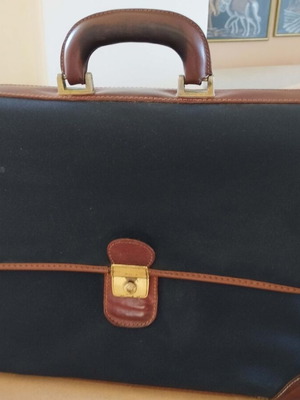 Briefcase used Italian design leather and fabric