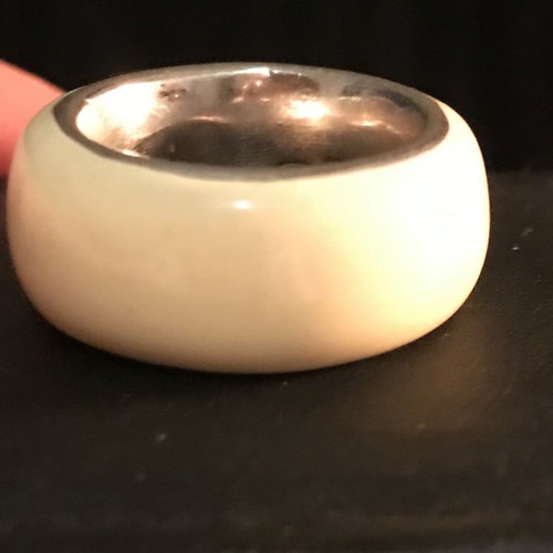 Silver ring with enamel used