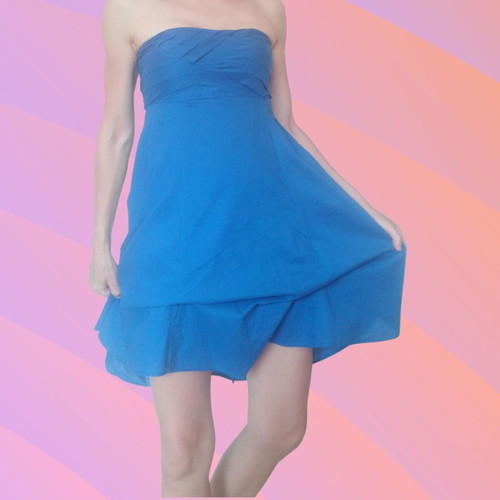 ASOS Blue Strapless Dress like new, size S 36