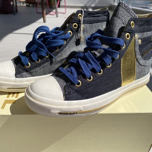 Diesel athletic shoes new, size 37, blue and gold