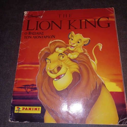 Collectible Lion King Panini album used with all stickers