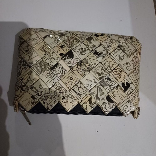 Handmade wallet-bag made from laminated comic pages (Popeye)