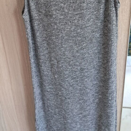 Stradivarius long tight dress like new, white and gray, size M