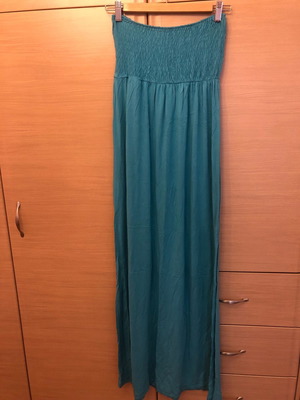 Μαξι φόρεμα στράπλες μεταχειρισμένο, μπλε, μέγεθος S-M