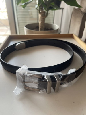 Western Slim Belt 100% Leather New, Black with Silver Buckle