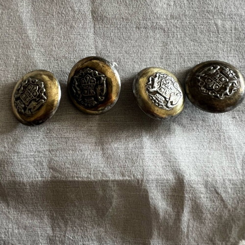 Vintage buttons used, size of 20 lepta coin