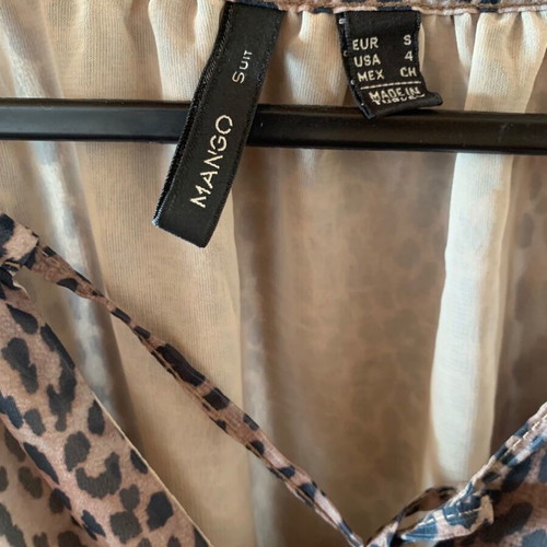 Mango leopard dress used, chiffon beige, size S