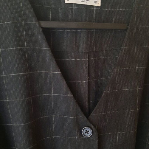 Mango one-piece like new, charcoal with subtle check details