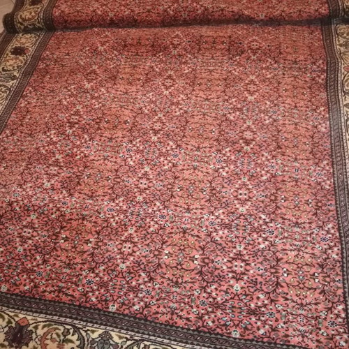Handmade silk rug used with classic design and warm colors
