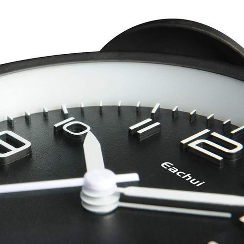Eachui retro analog twin bell alarm clock, black