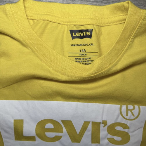 Levi's Batwing Logo T-Shirt Yellow Youth Size 14A NWT