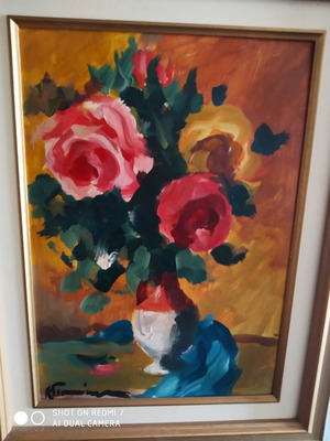Oil painting by Kon. Giannakopoulos signed with frame
