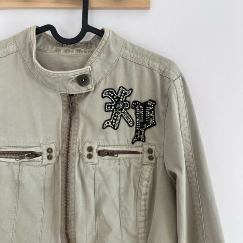 DDP jacket used, size M, grey and green with embroidery