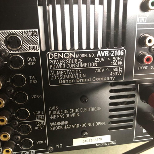 Denon AVR 2106 7.1 channel amplifier like new, 100 watt per channel