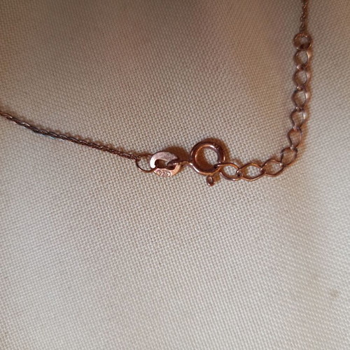Silver 925 arrow necklace with rhinestones and rose gold chain like new