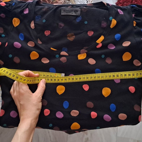 Numph Dotty Elephant polka dot T-shirt, size L, black