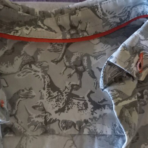 Mothercare short-sleeve shirt with dinosaurs like new, grey, 2-3 years
