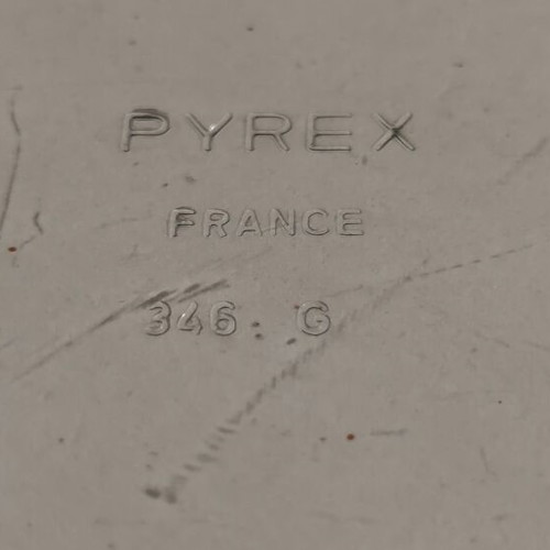 Vintage Pyrex France 346G οβάλ σκεύος ψησίματος 35x24 εκ. με μεταλλική βάση σερβιρίσματος