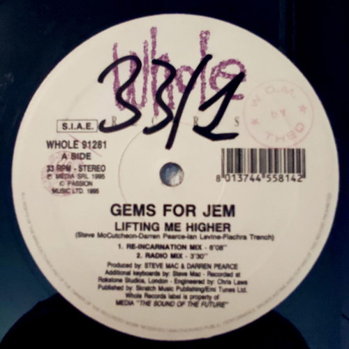 Gems For Jem Lifting Me Higher 12'' Vinyl Maxi Single used, electronic