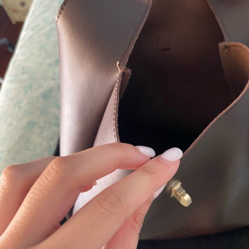 Shoulder bag like new brown-bordeaux with pouch