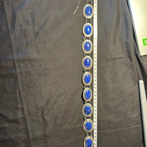 Vintage 960 silver necklace like new with blue stones