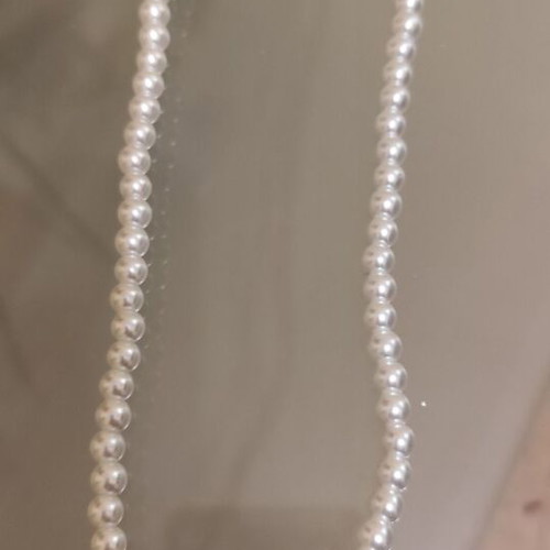 Necklace with white pearls and silver clasp new