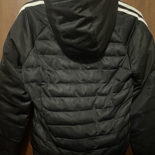 Adidas Original Slim Puffer Jacket with Hood used, size S, black and white