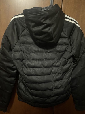 Adidas Original Slim Puffer Jacket with Hood used, size S, black and white