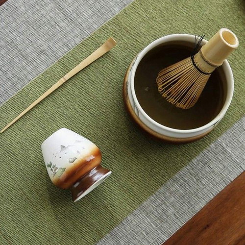 Matcha set with handmade Japanese tea ceremony accessories