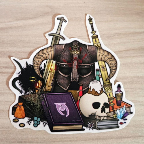 The Elder Scrolls V Skyrim thematic handmade sticker made to order