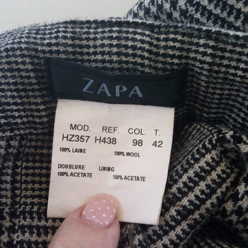 Wool plaid women's pants like new, size L, black and gray