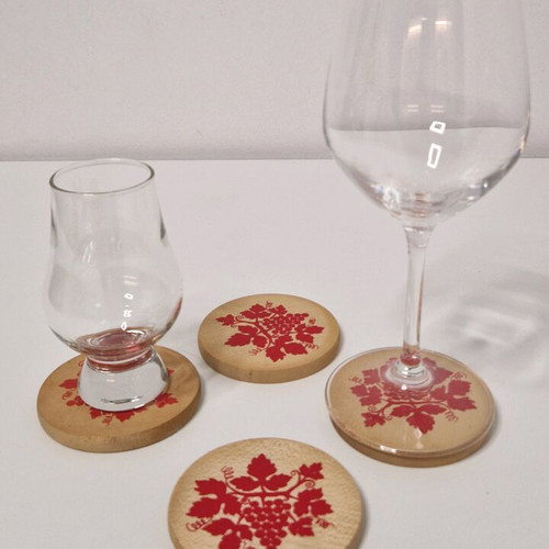 Wooden coasters for spirit glasses set of 4, new
