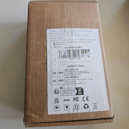 Pknight CR041R MK II Art-Net/sACN προς DMX512 μετατροπέας νέος, 4-θυρών διπλής κατεύθυνσης Node