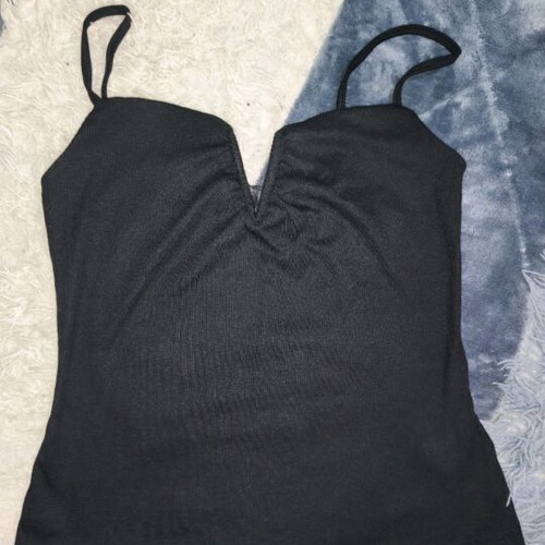 Black Shein top with adjustable straps new, size S