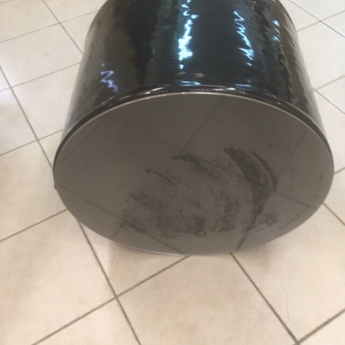 Tambour stool like new with solid wood legs and plexiglass surface