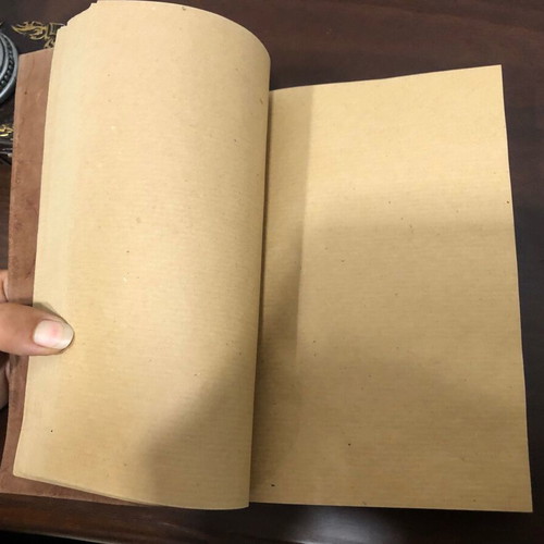 Bookends 2 with handmade binding and leather notebook new