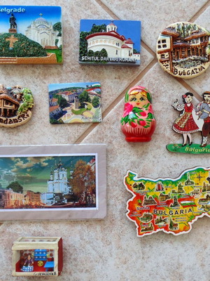 Fridge magnets used, collection of 10 souvenirs from Bulgaria