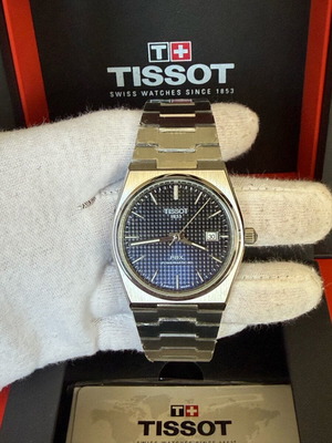 Tissot Prx Powermatic 80 new men's watch with blue dial and silver case