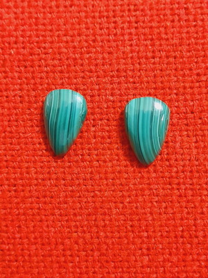 Malachite earrings silver stud new