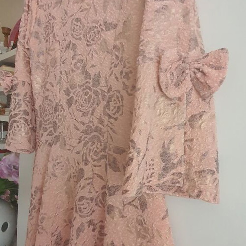 Romantic dress with flowers new, size S, pink-powder color