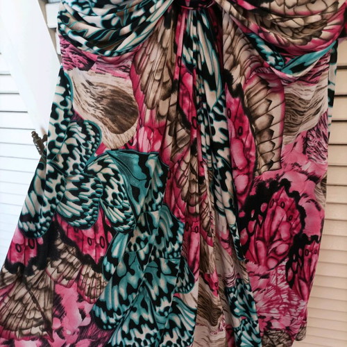 Colorful dress used, size medium to large, with belt