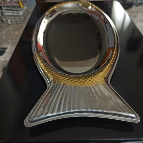 Silver-plated fish-shaped tray like new 40x28 cm