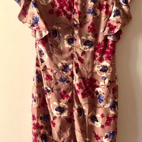 Floral dress with Italian finesse, XS/S, Rosso antico pink