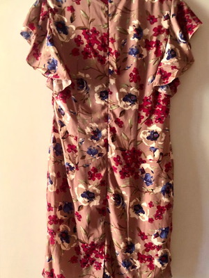 Floral dress with Italian finesse, XS/S, Rosso antico pink