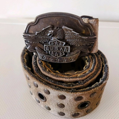 Belt used with large eagle buckle and studs, 4 cm x 1.25 m