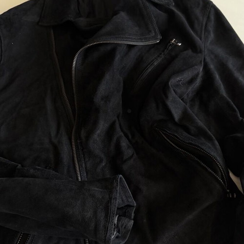 Now How black suede leather oversized L like new