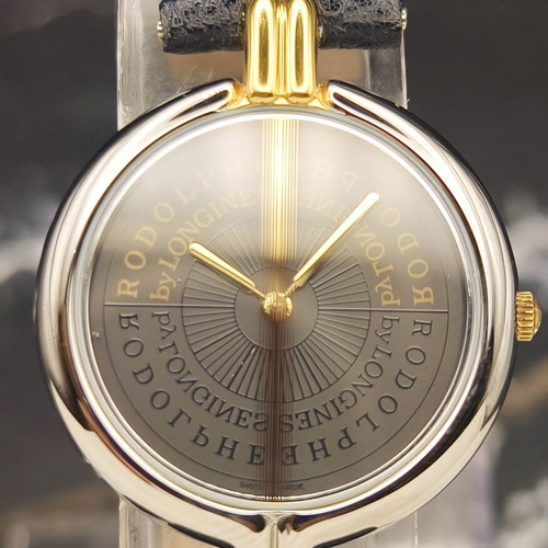 Vintage Rodolphe by Longines Swiss Made watch used, quartz, leather strap