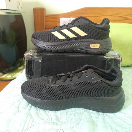 Adidas Cloudfoam Comfy sneakers size 37, black and gold, new