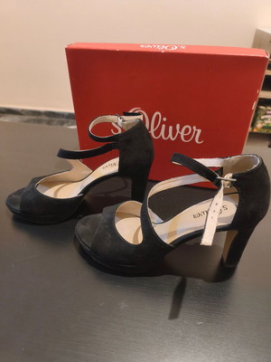S.Oliver black pumps size 38 like new, heel height 8cm