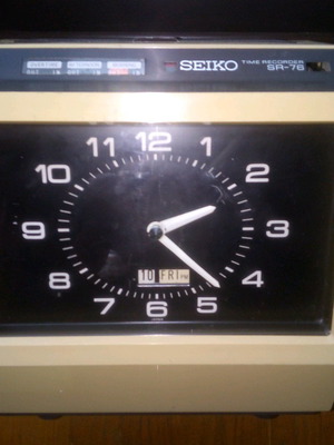 Seiko Seikosha Time Recorder SR-76 clock used, tabletop and wall-mounted